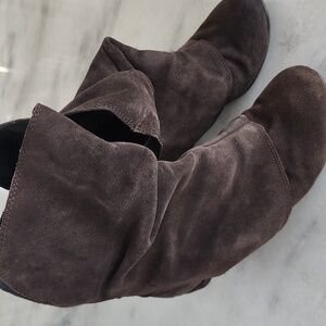 Naughty Monkey Chocolate Brown Slouchy Suede Boots. Size 6.5 Great Condition!